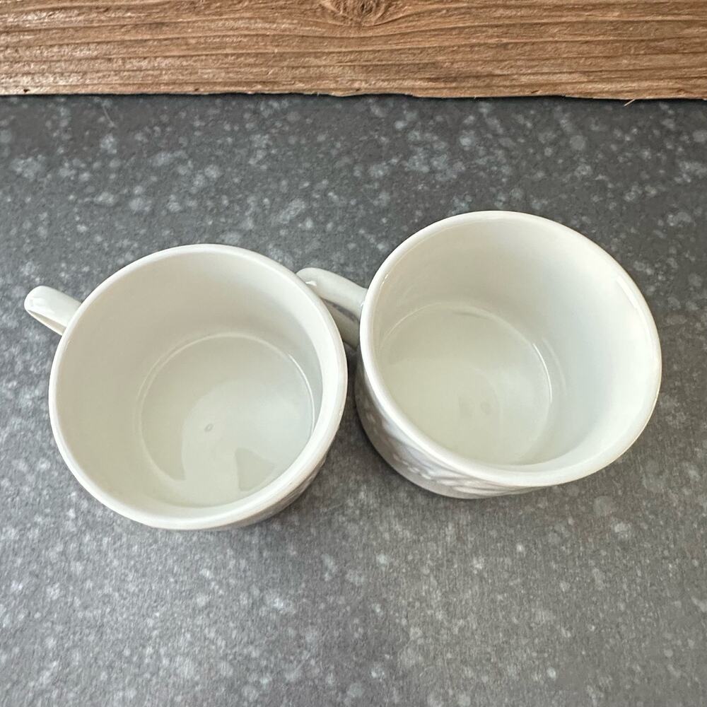 2pc Tabletops Unlimited Mugs Fruit De Blanc Nature Collection Tea Coffee White - Picture 3 of 5